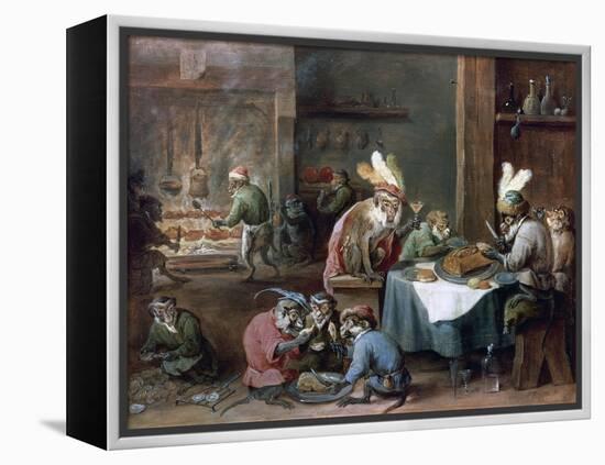 Smokers and Drinkers-David Teniers the Younger-Framed Premier Image Canvas