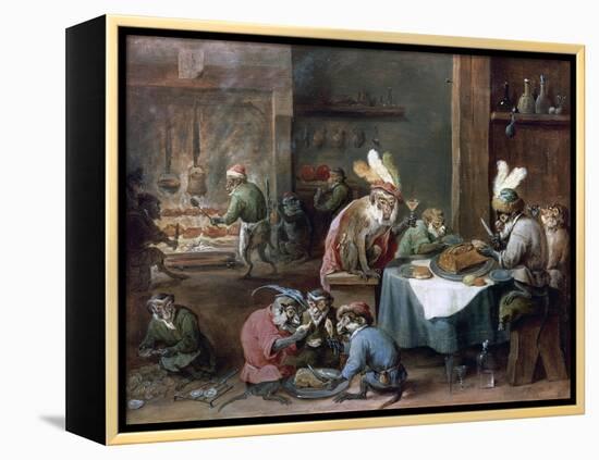 Smokers and Drinkers-David Teniers the Younger-Framed Premier Image Canvas