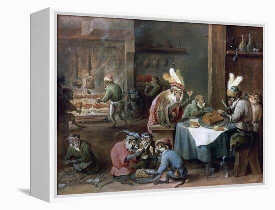 Smokers and Drinkers-David Teniers the Younger-Framed Premier Image Canvas