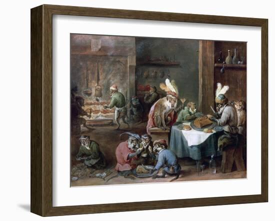 Smokers and Drinkers-David Teniers the Younger-Framed Giclee Print