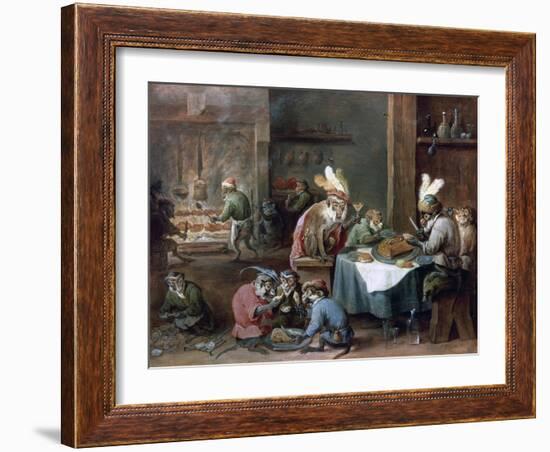 Smokers and Drinkers-David Teniers the Younger-Framed Giclee Print