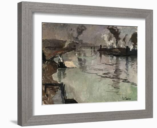 Smokestacks Along the River-Leon Bakst-Framed Giclee Print