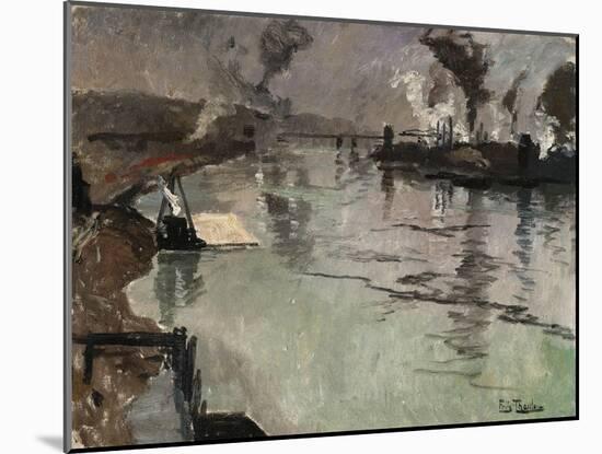 Smokestacks Along the River-Leon Bakst-Mounted Giclee Print