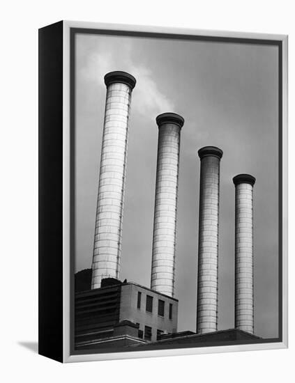 Smokestacks at Power Plant-Philip Gendreau-Framed Premier Image Canvas