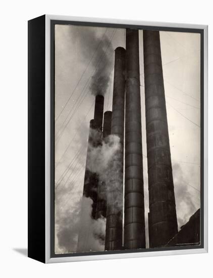 Smokestacks of Steel Plant, Taken from Boulevard of the Allies-Margaret Bourke-White-Framed Premier Image Canvas