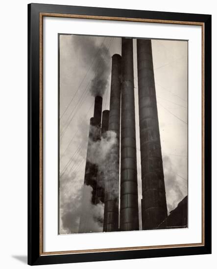 Smokestacks of Steel Plant, Taken from Boulevard of the Allies-Margaret Bourke-White-Framed Premium Photographic Print