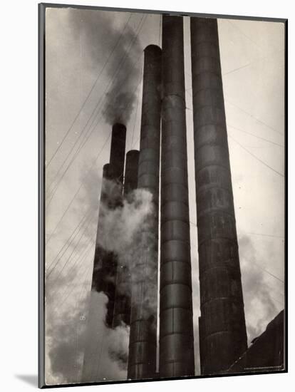 Smokestacks of Steel Plant, Taken from Boulevard of the Allies-Margaret Bourke-White-Mounted Photographic Print