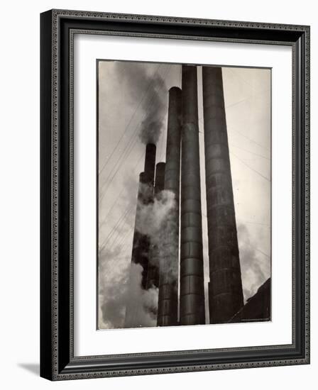 Smokestacks of Steel Plant, Taken from Boulevard of the Allies-Margaret Bourke-White-Framed Photographic Print