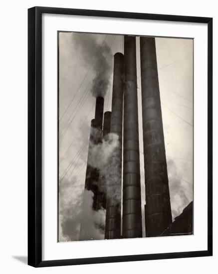 Smokestacks of Steel Plant, Taken from Boulevard of the Allies-Margaret Bourke-White-Framed Photographic Print