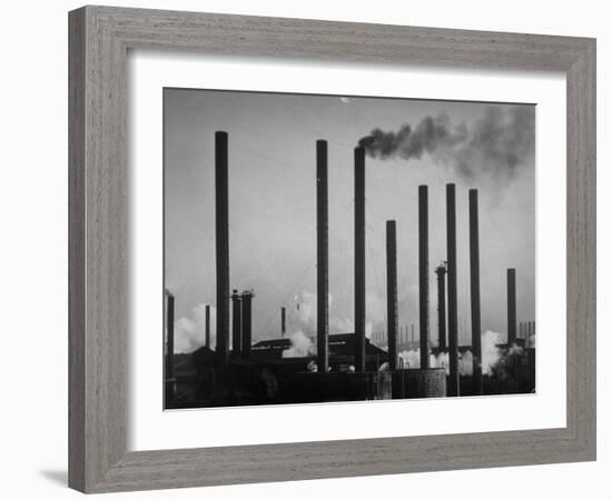 Smokestacks of Us Steel Plant-Margaret Bourke-White-Framed Photographic Print