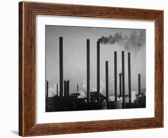 Smokestacks of Us Steel Plant-Margaret Bourke-White-Framed Photographic Print