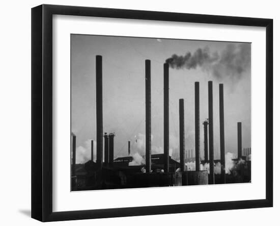 Smokestacks of Us Steel Plant-Margaret Bourke-White-Framed Photographic Print