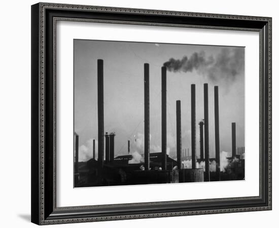 Smokestacks of Us Steel Plant-Margaret Bourke-White-Framed Photographic Print