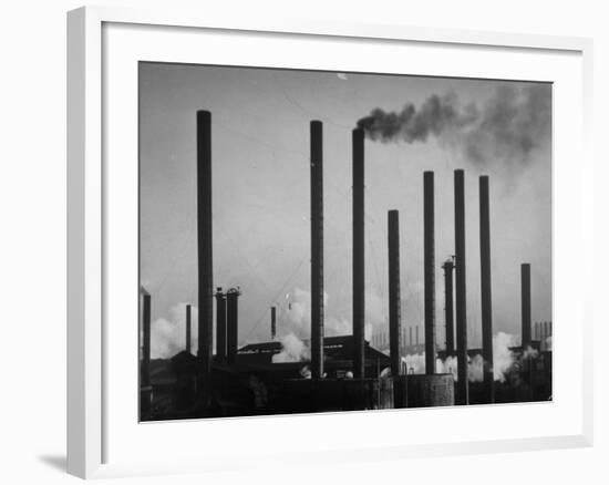 Smokestacks of Us Steel Plant-Margaret Bourke-White-Framed Photographic Print