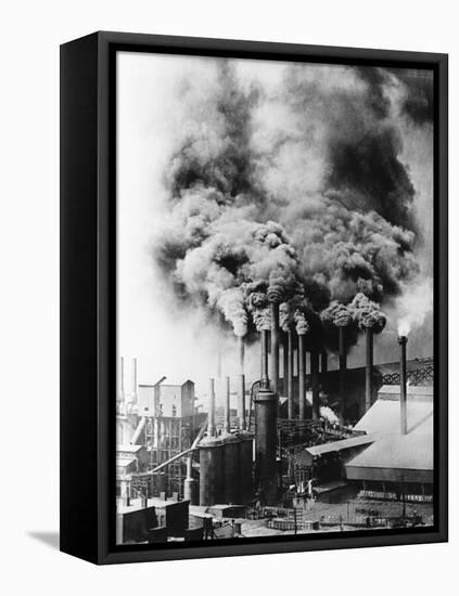 Smokestacks Polluting Pittsburgh-null-Framed Premier Image Canvas