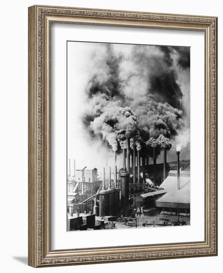 Smokestacks Polluting Pittsburgh-null-Framed Photographic Print