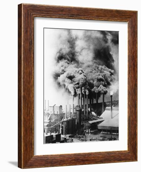 Smokestacks Polluting Pittsburgh-null-Framed Photographic Print