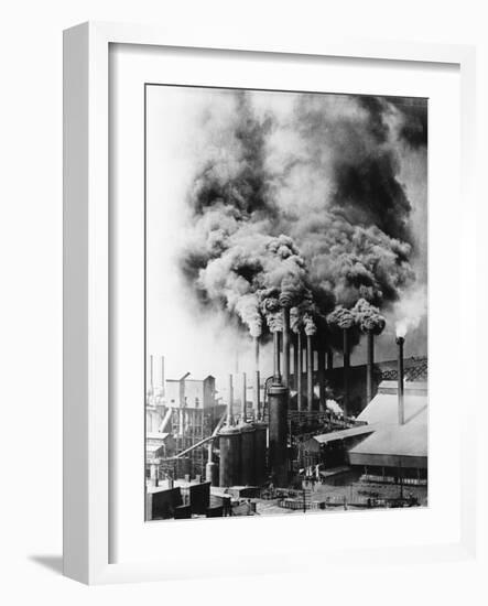 Smokestacks Polluting Pittsburgh-null-Framed Photographic Print