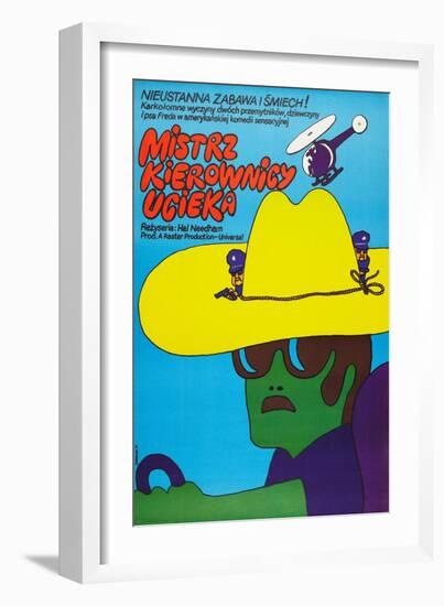 SMOKEY AND THE BANDIT, (aka MISTRZ KIEROWNICY UCIEKA), Polish poster, 1977-null-Framed Art Print