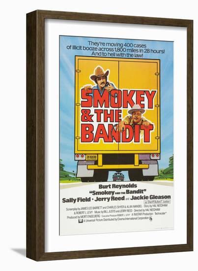 Smokey and the Bandit, Burt Reynolds (top), Jackie Gleason, 1977-null-Framed Art Print