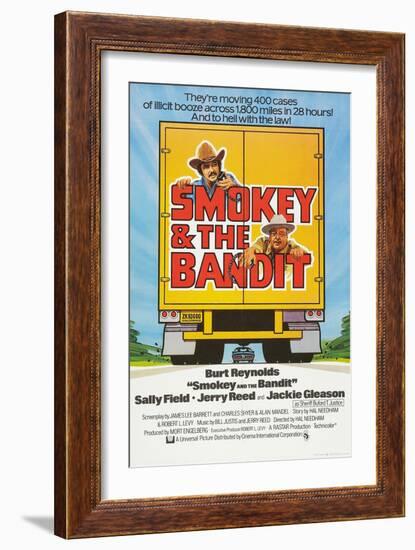 Smokey and the Bandit, Burt Reynolds (top), Jackie Gleason, 1977-null-Framed Art Print