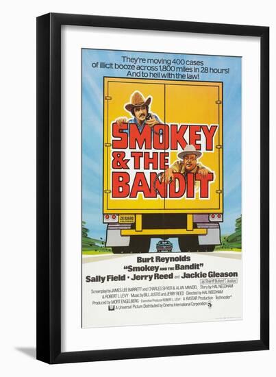 Smokey and the Bandit, Burt Reynolds (top), Jackie Gleason, 1977-null-Framed Art Print