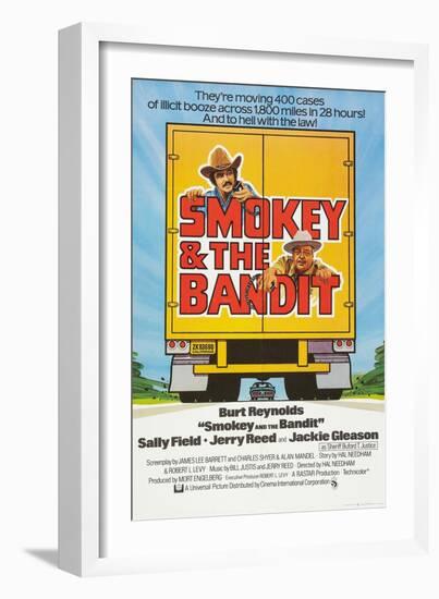 Smokey and the Bandit, Burt Reynolds (top), Jackie Gleason, 1977-null-Framed Art Print