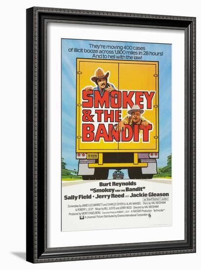 Smokey and the Bandit, Burt Reynolds (top), Jackie Gleason, 1977-null-Framed Art Print