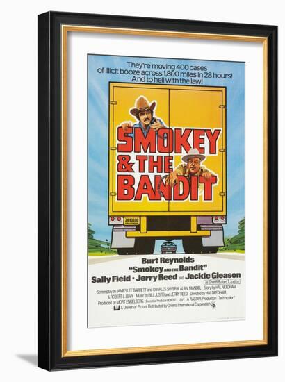 Smokey and the Bandit, Burt Reynolds (top), Jackie Gleason, 1977-null-Framed Art Print