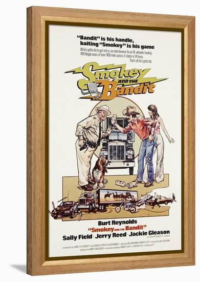 Smokey and the Bandit, from Left: Jackie Gleason, Burt Reynolds, Sally Field, 1977-null-Framed Stretched Canvas