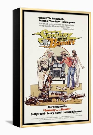 Smokey and the Bandit, from Left: Jackie Gleason, Burt Reynolds, Sally Field, 1977-null-Framed Stretched Canvas