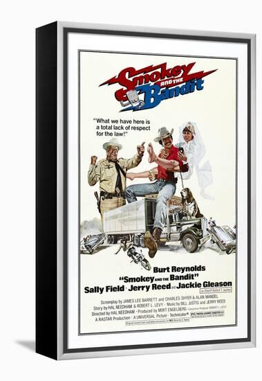 Smokey and the Bandit, from Left: Jackie Gleason, Burt Reynolds, Sally Field, 1977-null-Framed Stretched Canvas