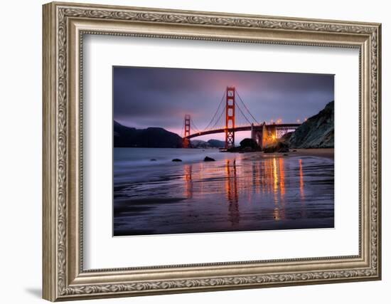 Smokey Golden Gate from Marshall Beach, Morning Light, San Francisco-Vincent James-Framed Premium Photographic Print