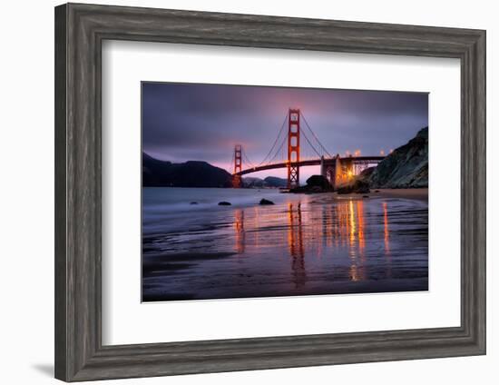 Smokey Golden Gate from Marshall Beach, Morning Light, San Francisco-Vincent James-Framed Premium Photographic Print