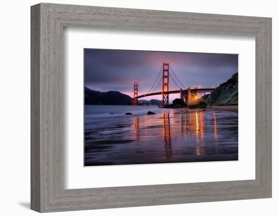 Smokey Golden Gate from Marshall Beach, Morning Light, San Francisco-Vincent James-Framed Premium Photographic Print
