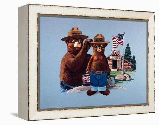 Smokey the Bear and Little Smokey-null-Framed Premier Image Canvas