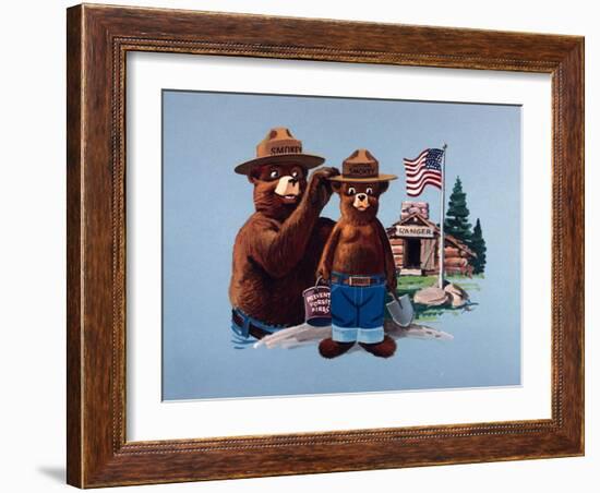 Smokey the Bear and Little Smokey-null-Framed Photographic Print