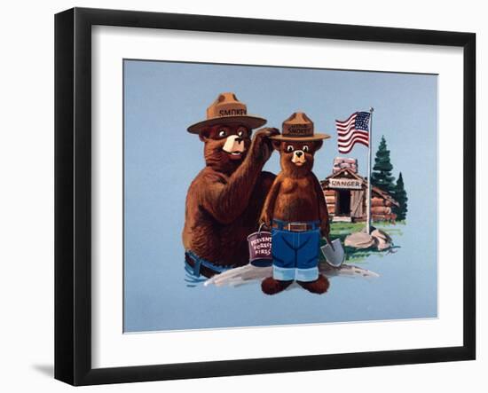 Smokey the Bear and Little Smokey-null-Framed Photographic Print