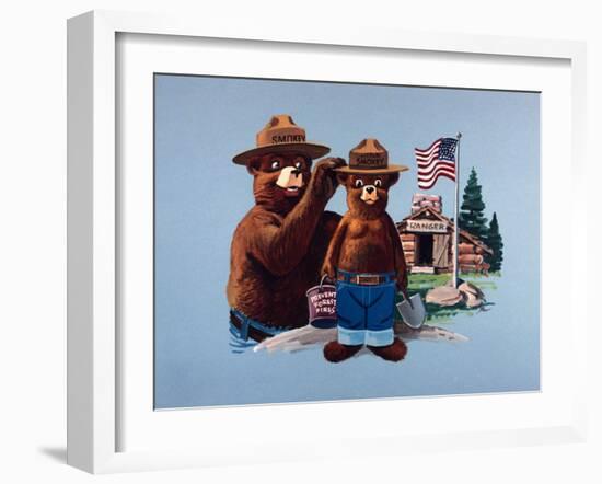 Smokey the Bear and Little Smokey-null-Framed Photographic Print