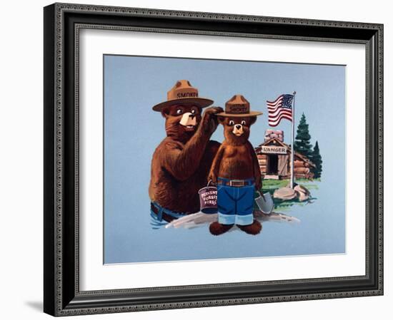 Smokey the Bear and Little Smokey-null-Framed Photographic Print