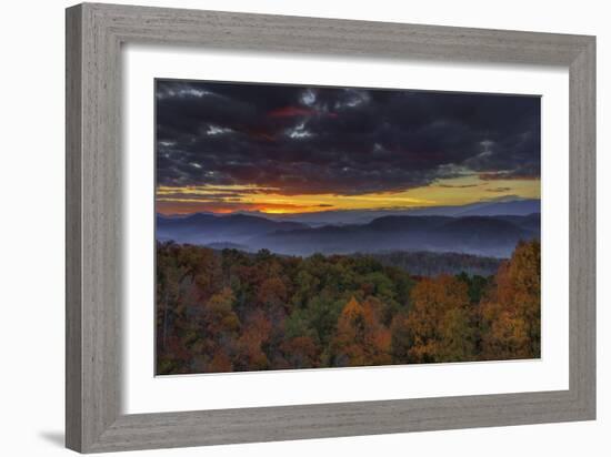 Smokies Sunrise (Oil Paint)-Galloimages Online-Framed Photographic Print