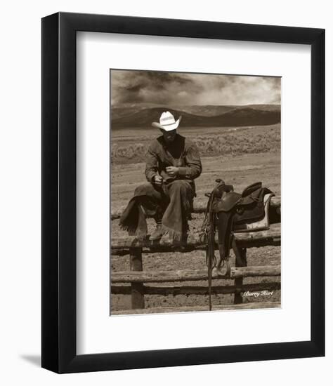 Smokin’ Cowboy-Barry Hart-Framed Art Print