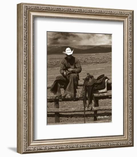 Smokin’ Cowboy-Barry Hart-Framed Art Print