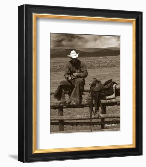 Smokin’ Cowboy-Barry Hart-Framed Art Print