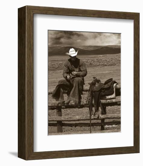 Smokin’ Cowboy-Barry Hart-Framed Art Print
