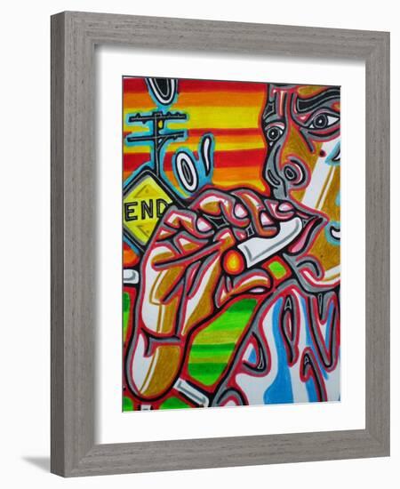 Smokin-Abstract Graffiti-Framed Giclee Print