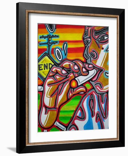 Smokin-Abstract Graffiti-Framed Giclee Print