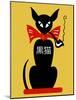 Smoking Black Cat-Mark Rogan-Mounted Art Print