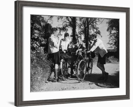 Smoking Cyclists--Framed Photographic Print