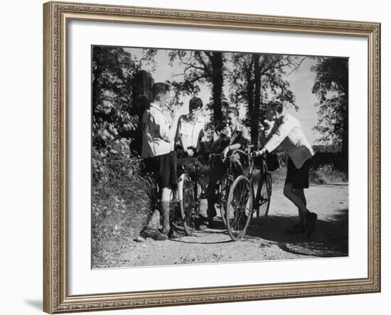 Smoking Cyclists-null-Framed Photographic Print